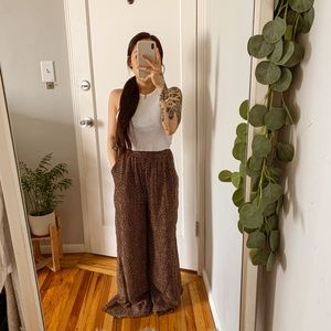 H&M Brown Chiffon Flowy Pants - 4